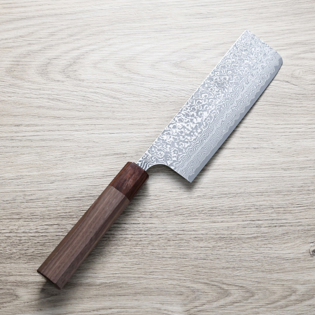 義実　加藤　sg2 菜切り165mm 加藤義実 Yoshimi Kato 彪 Hyo 三徳包丁 SG2粉末ハイス鋼 黒檀白