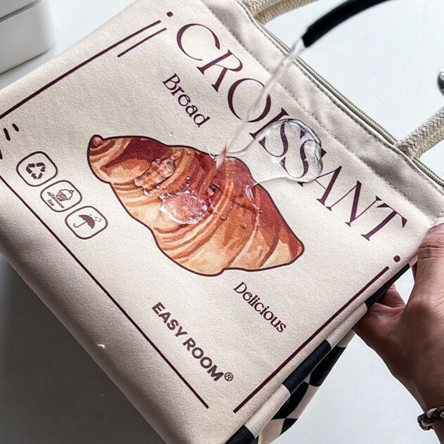 《4120》簡約棋盤格多款字母手提保溫袋