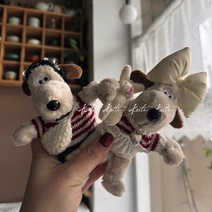 《50136》情侶款阿高❤紅白條紋毛衣款鑰匙圈