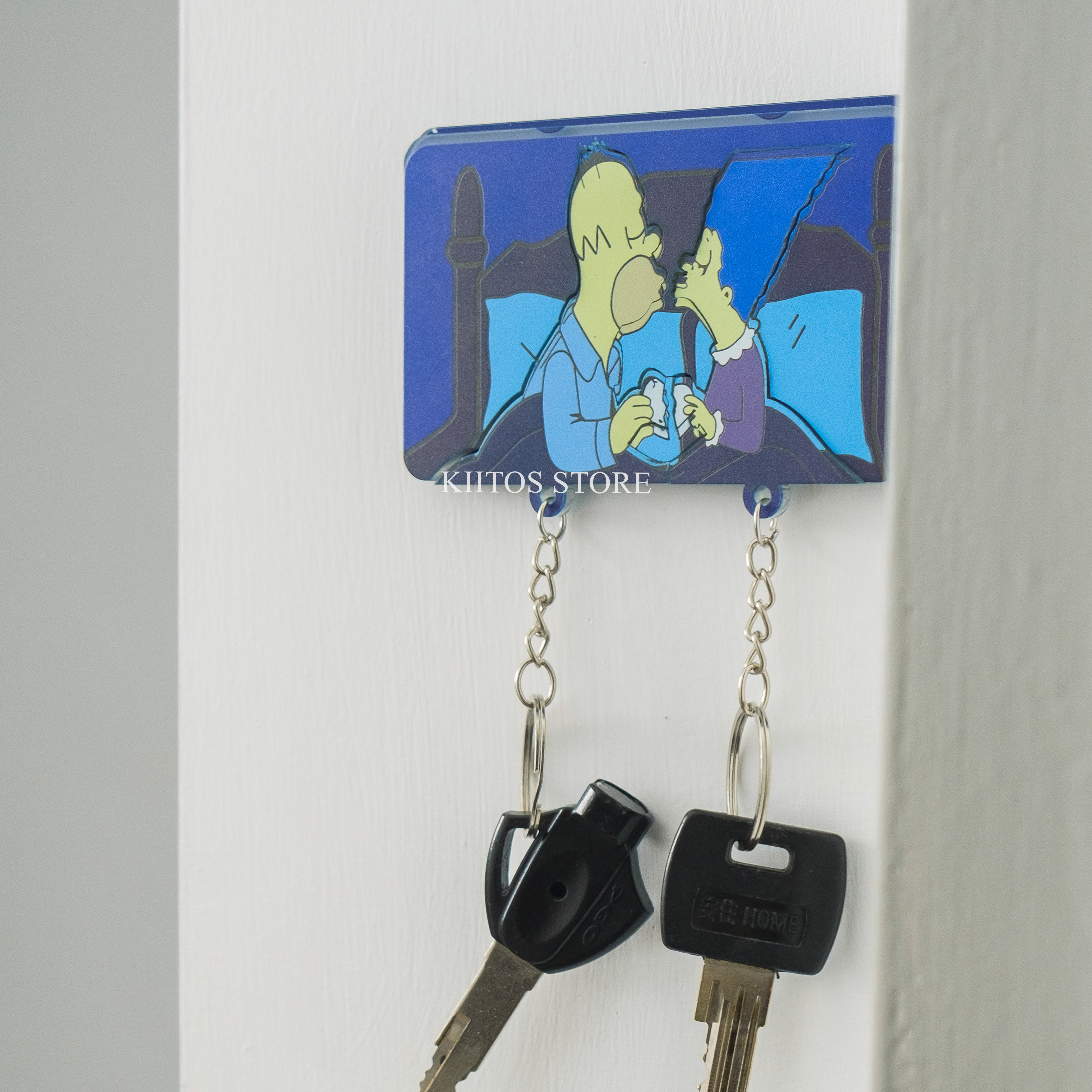 辛普森鑰匙圈 鑰匙收納 情侶鑰匙圈 辛普森家族 附雙面貼