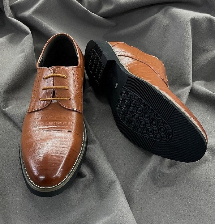 咖啡色牛皮商務休閒皮鞋-04