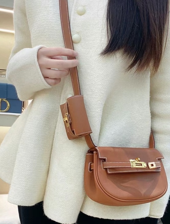 凱利二合一 牛皮斜背/腰包(2件組)(多色)