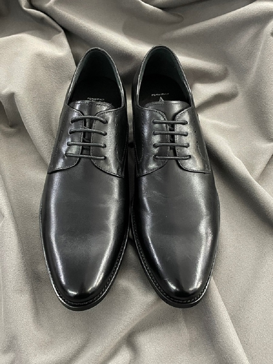 黑色小牛皮紳士男德比鞋-02