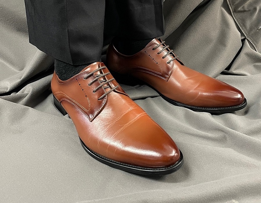 棕色小牛皮紳士男德比鞋-01