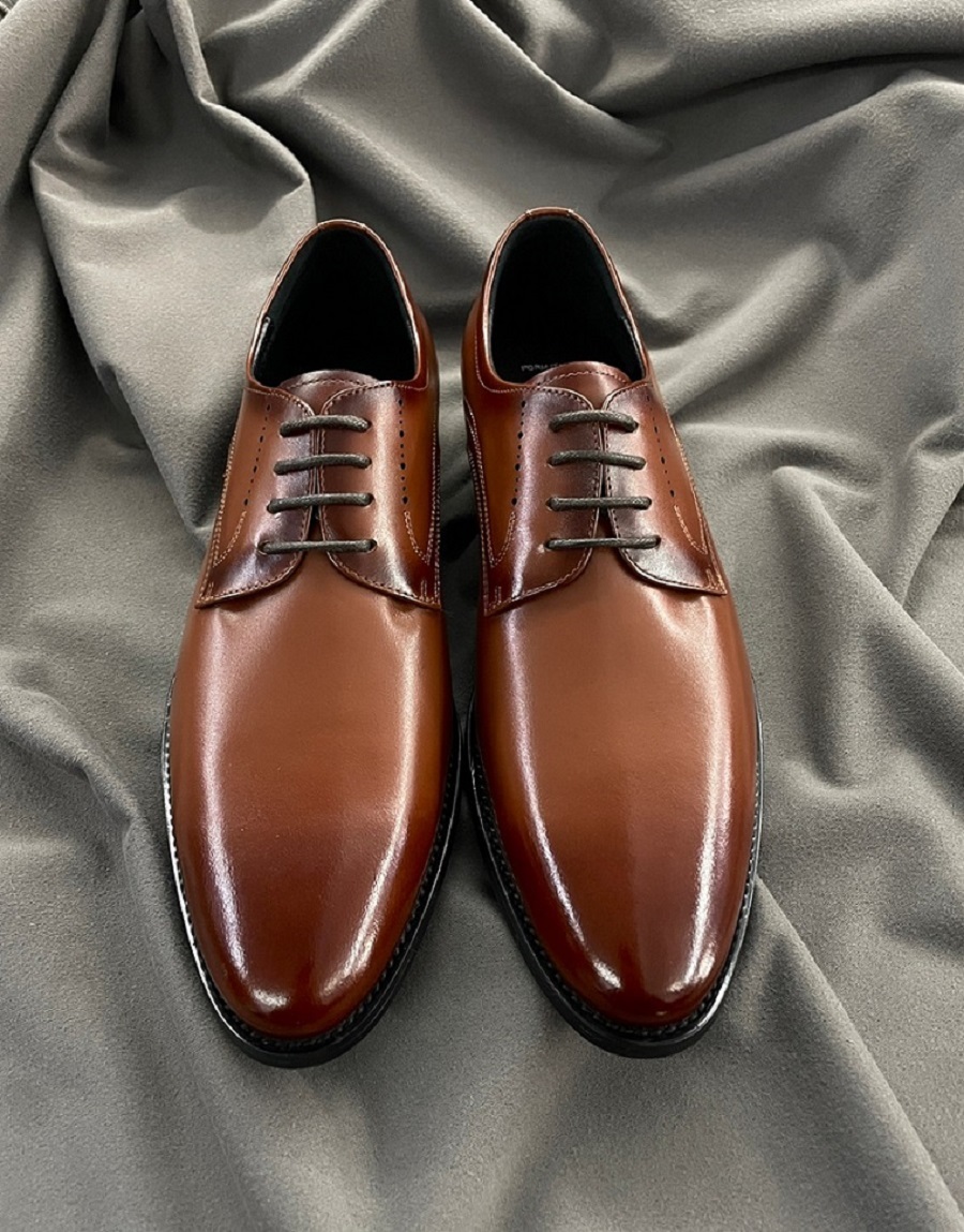 棕色小牛皮紳士男德比鞋-02