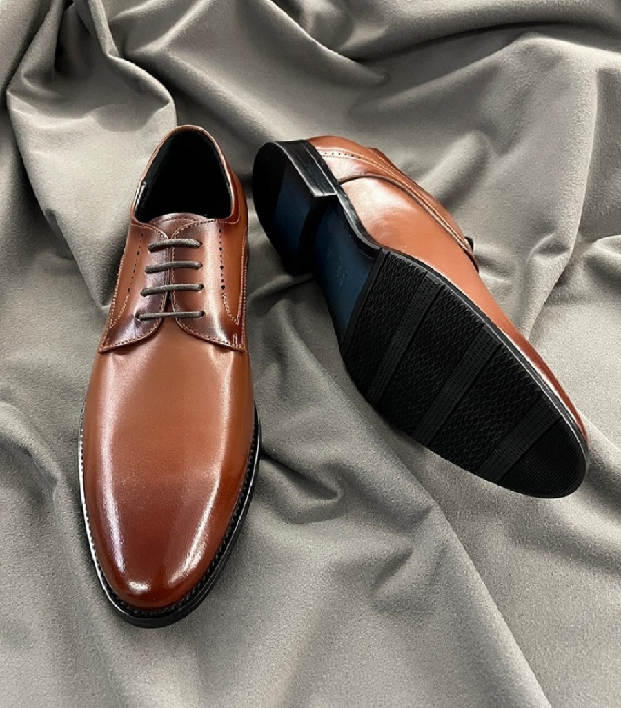 棕色小牛皮紳士男德比鞋-04