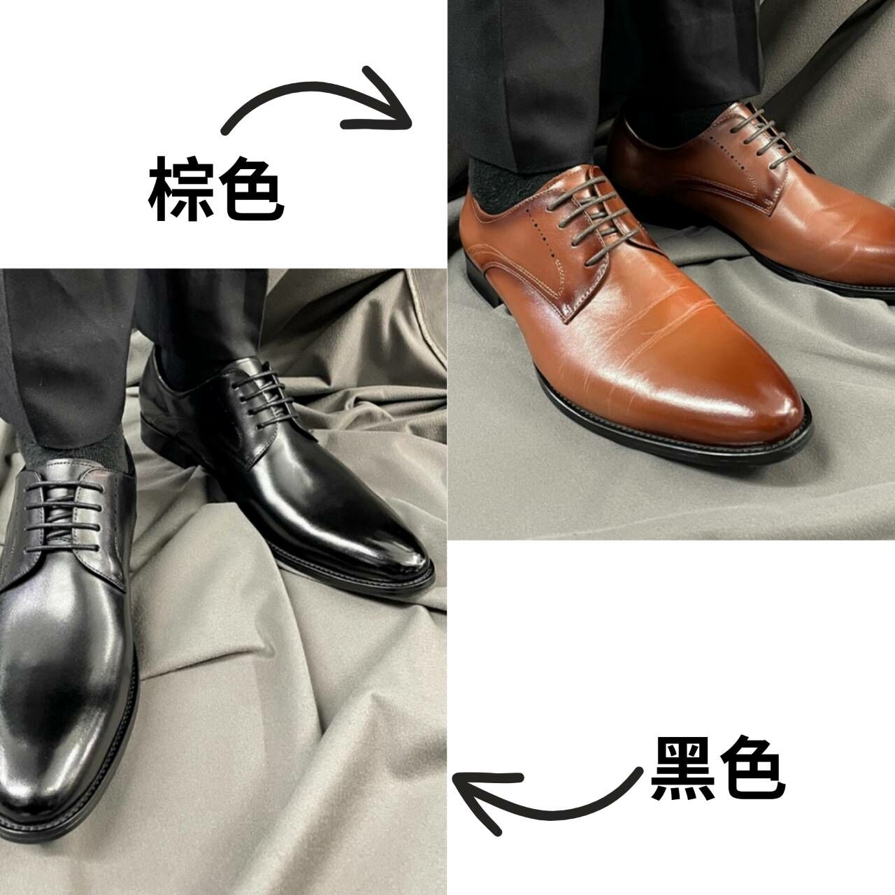 棕色小牛皮紳士男德比鞋-兩色可選