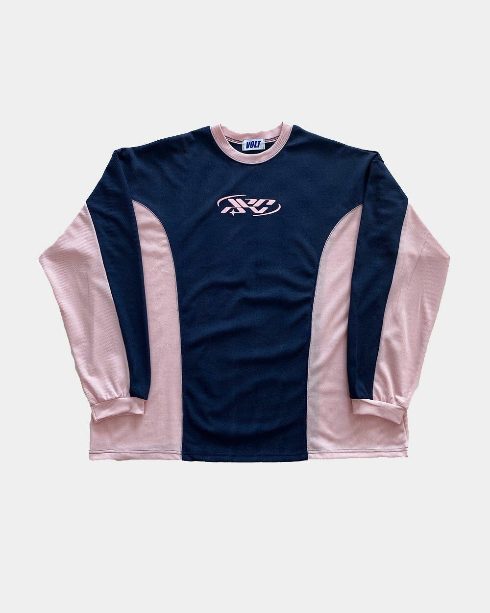 拼色英文字長袖衫 VOLT-042T