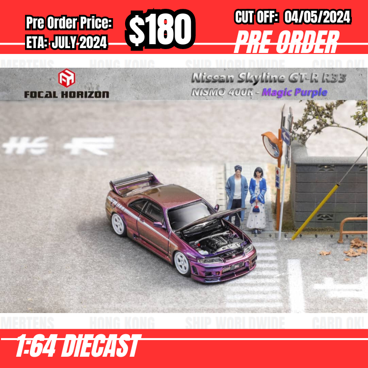 PO-$180 * FH * 1:64 Nissan Skyline GTR R33 400R Magic Purple [OD01/05]