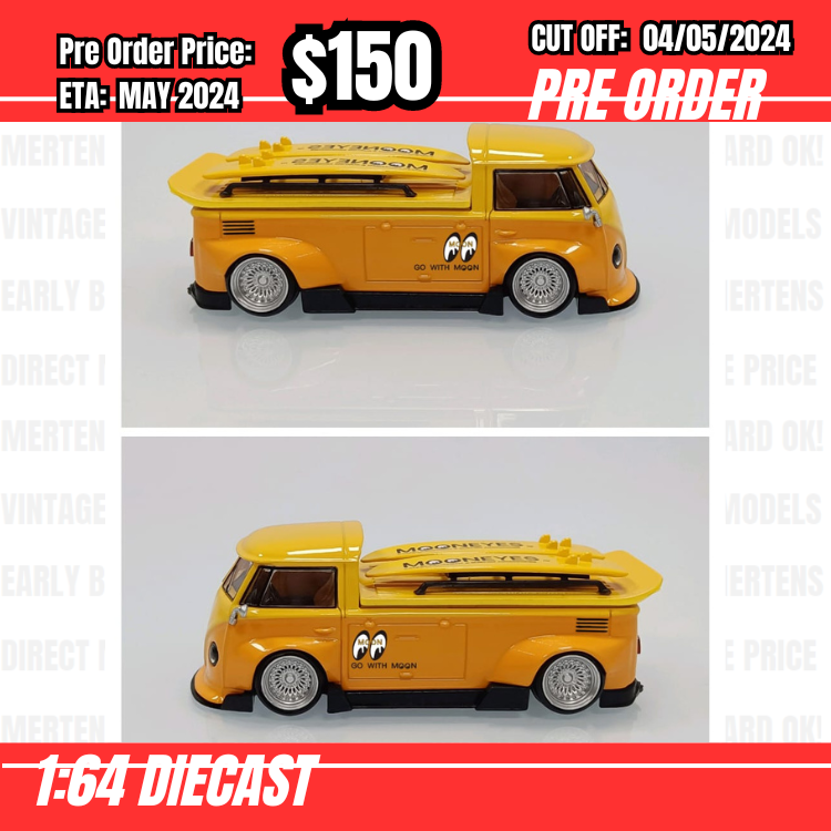 PO-$150 * League Model * 1:64 VW T1 Pick Up RWB Mooneyes [OD01/05]