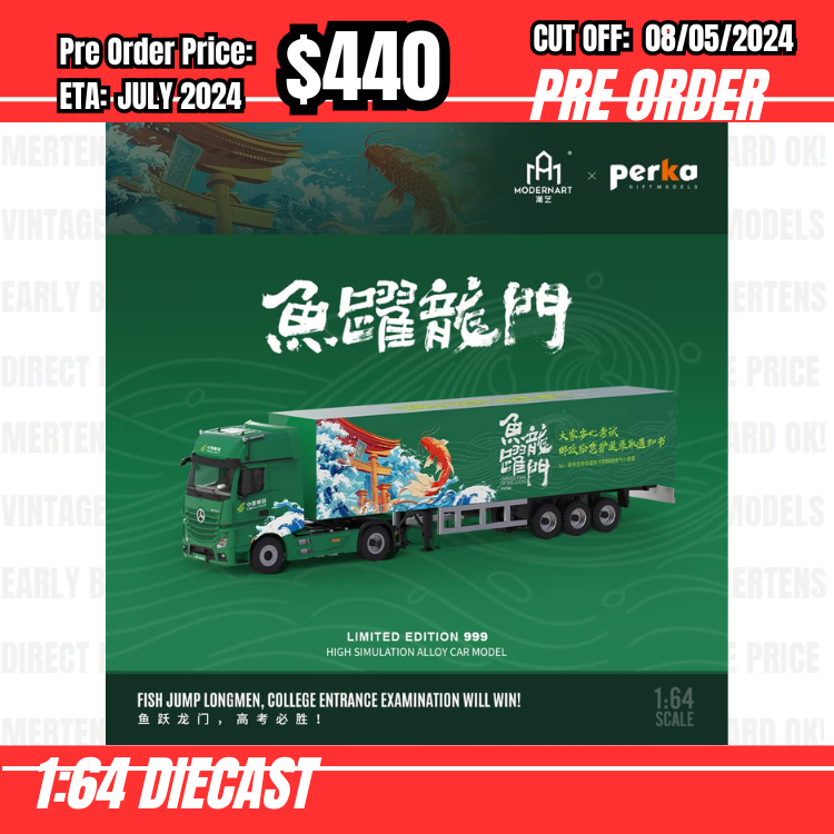 PO-$440 * Time Micro * 1:64 Mercedes Benz Actros Heavy Duty Truck EMS Green [OD01/05]