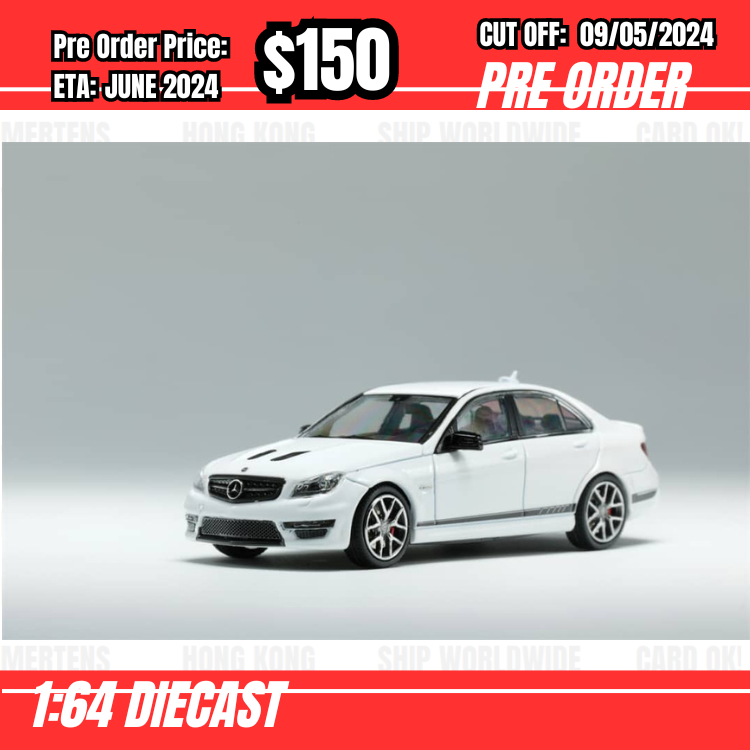 PO-$150 * King Model * 1:64 C63 AMG Edition 507 White [OD01/05]