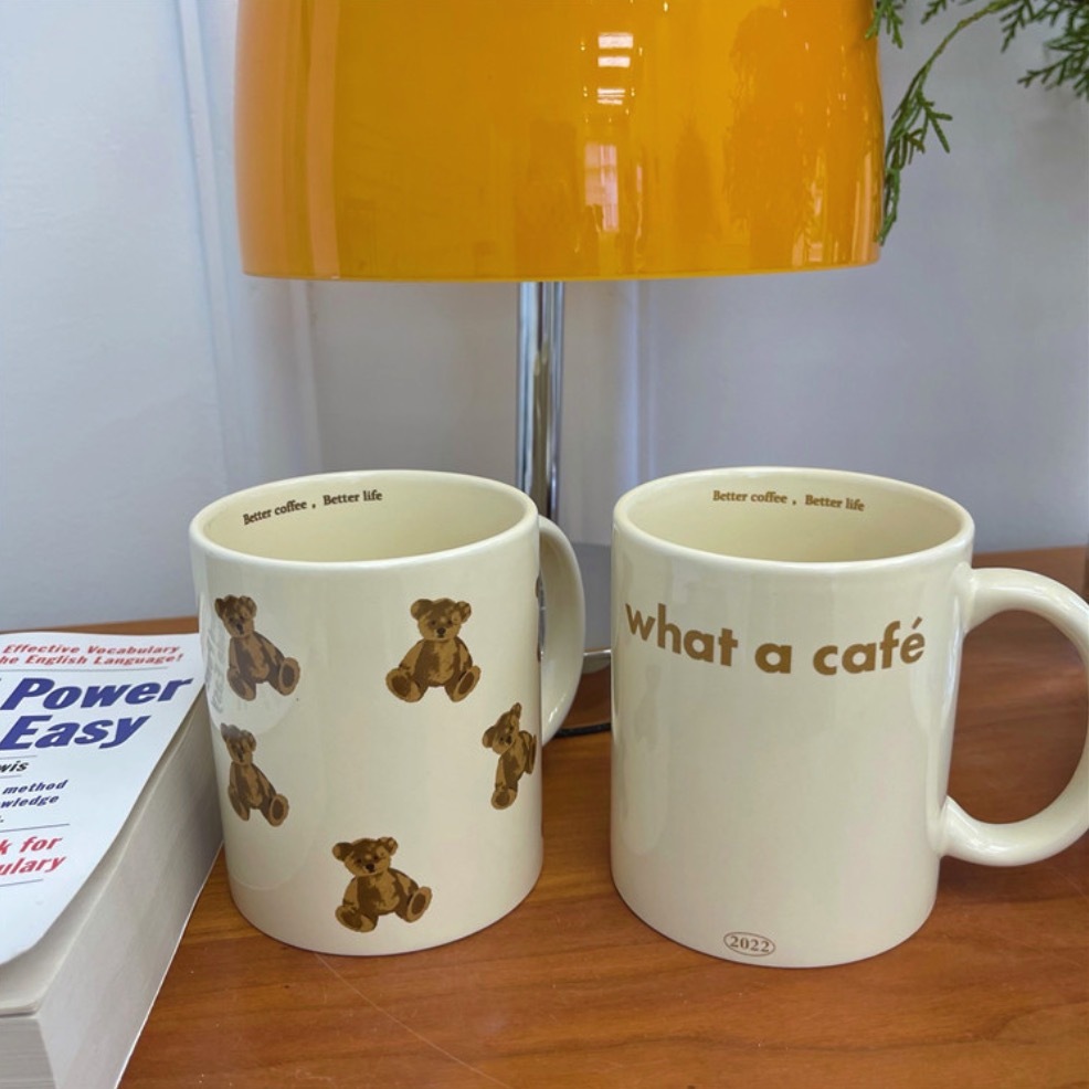 《50144》咖啡小熊系列奶油風陶瓷馬克杯(3款)300ml