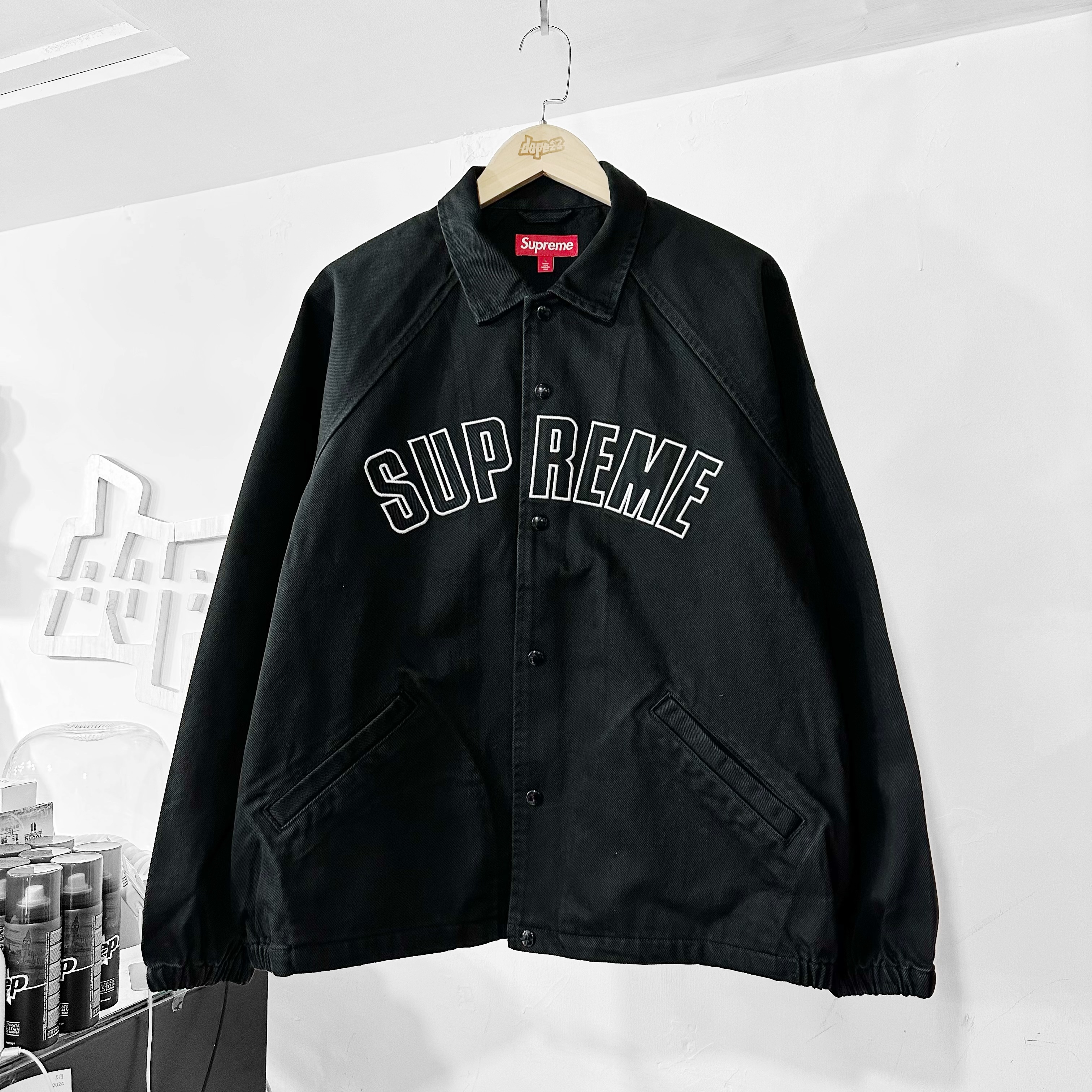 Supreme SS24 Arc Denim Coaches Jacket Black