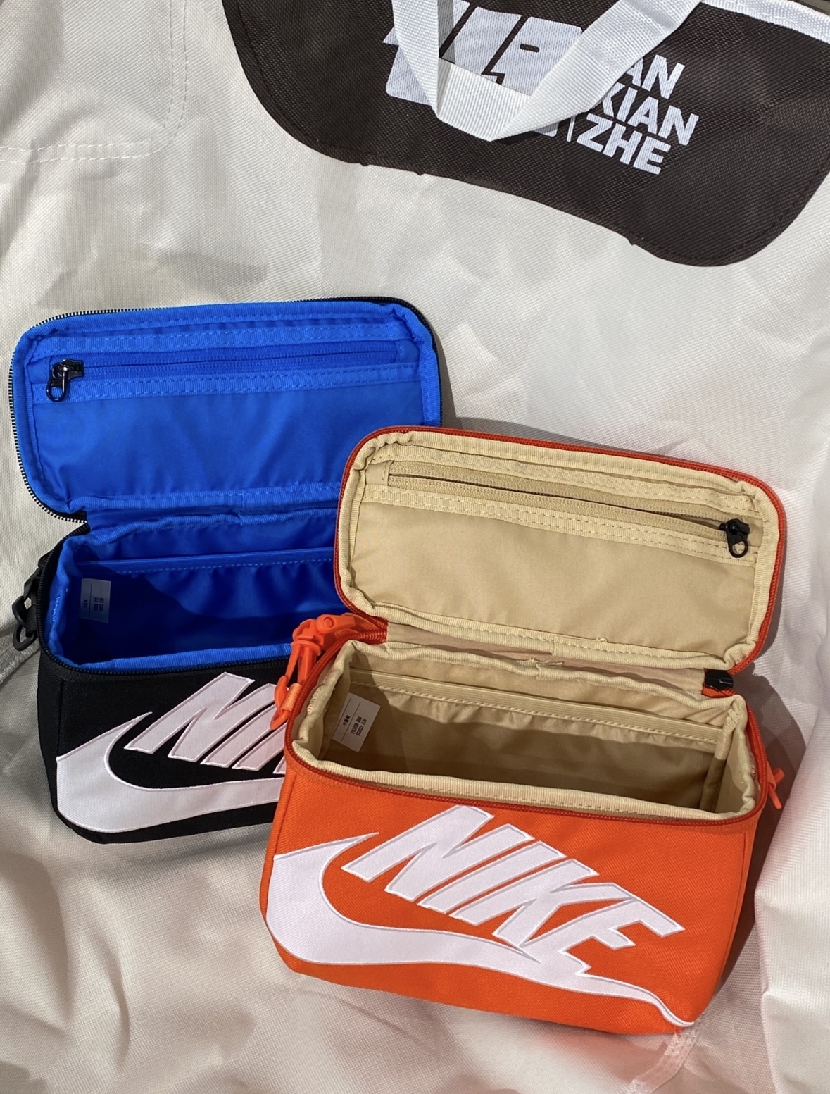 Nike鞋盒包 側背包 肩背包 單肩包 黑色 橘色/預購