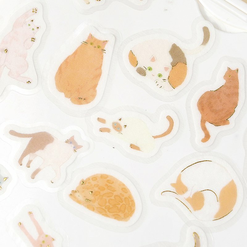貓咪 45入箔押和紙貼紙包 IPPAI ｜日本BGM