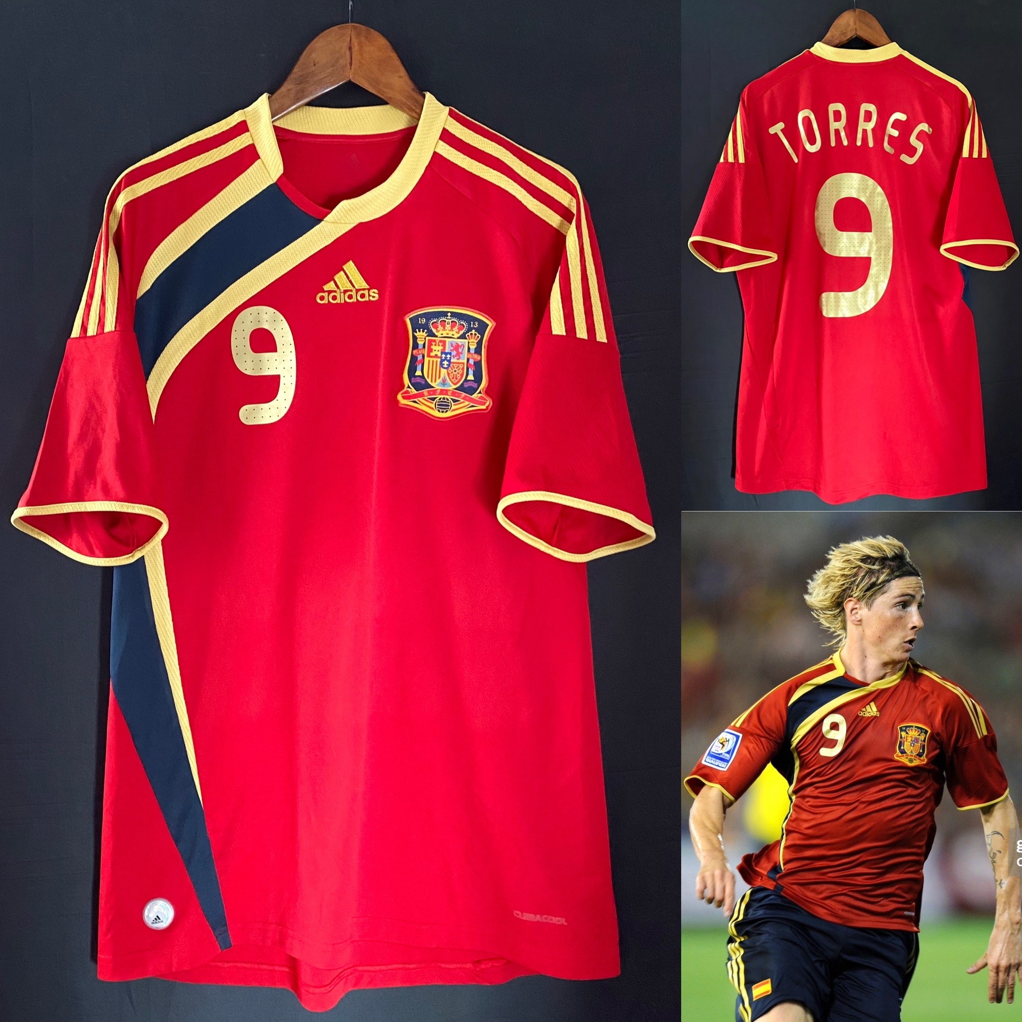 西班牙 2009 洲際國家盃 Adidas 主場球衣 #9 TORRES