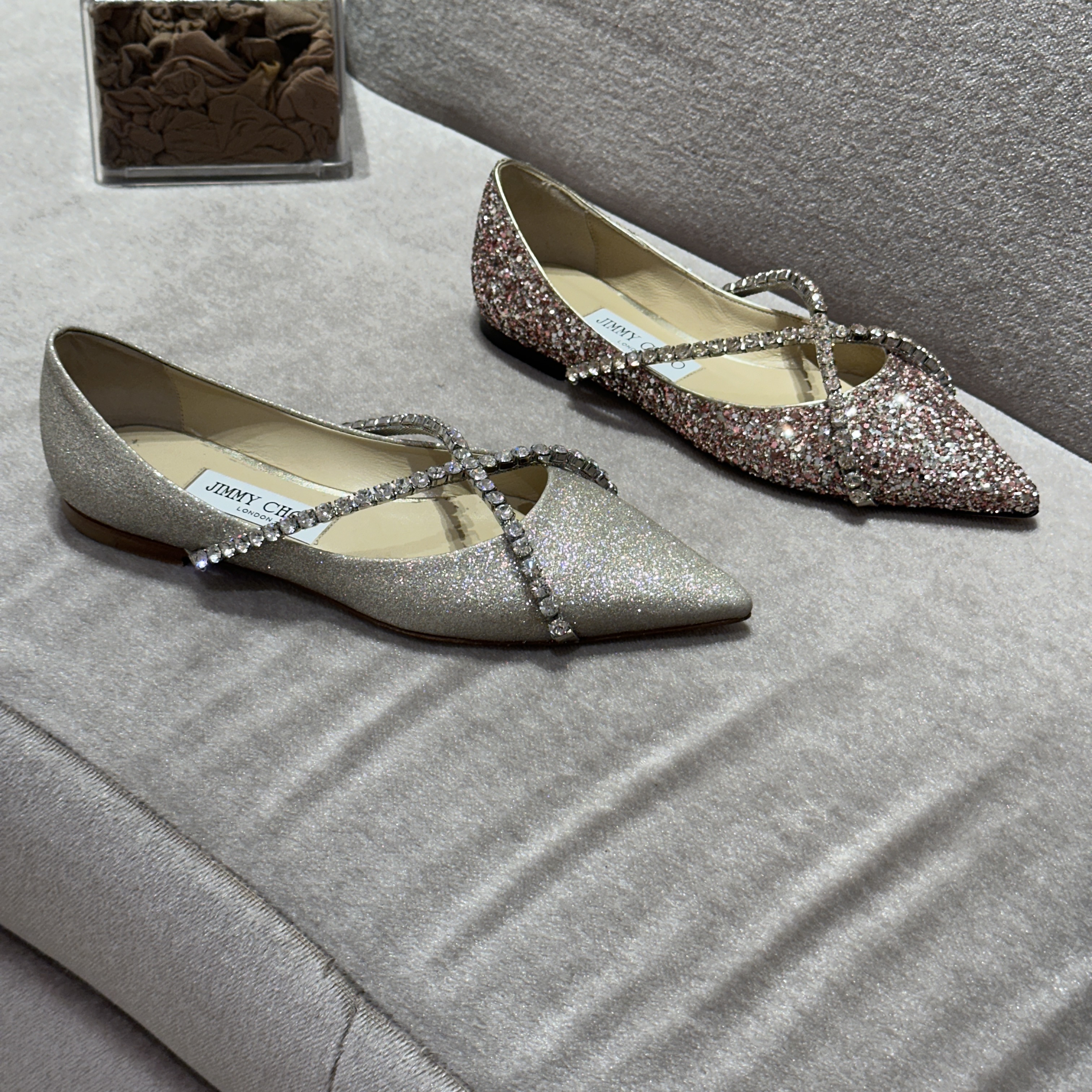 Jimmy Choo Shoes Genevi Glitter Flat 2 colors