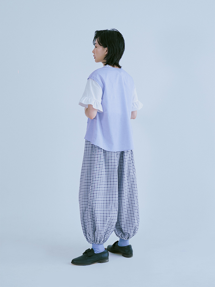 爺爺泡的茶高腰縮口褲-青枝