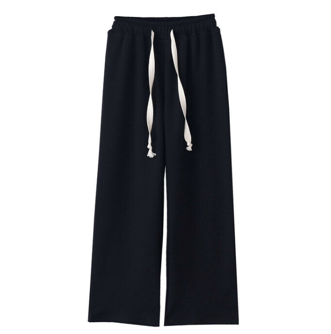 Hot selling drawstring thickened trousers [Black] [Size-M] (please contact customer service to confirm the delivery size after placing the order)