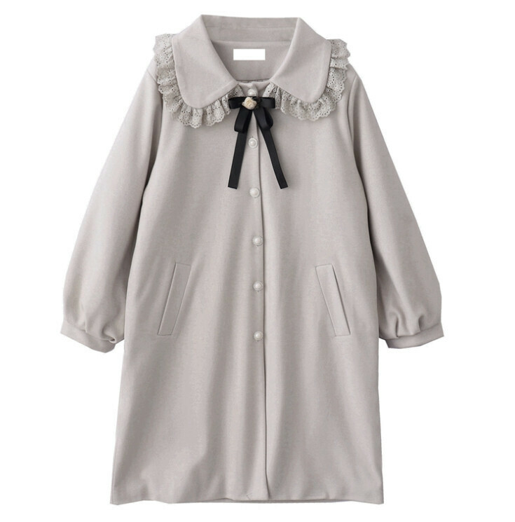 Hot selling doll collar woolen coat [temperament apricot] [L size]