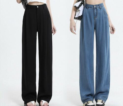 Hot selling thin wide-leg jeans [black trousers] [XS-XL sizes] (please contact customer service to confirm the delivery size after placing the order)