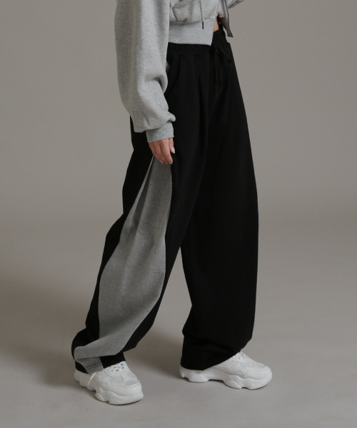 KR LTM Training pin tuck color combination wide pants