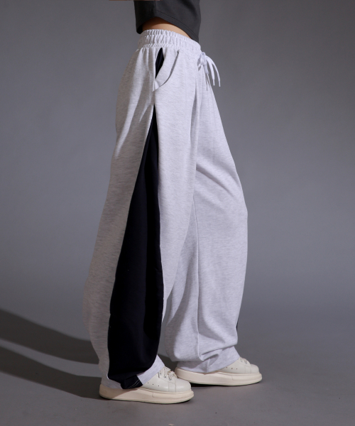 KR LTM Training pin tuck color combination wide pants