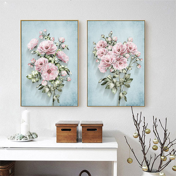 粉色溫柔無框掛畫