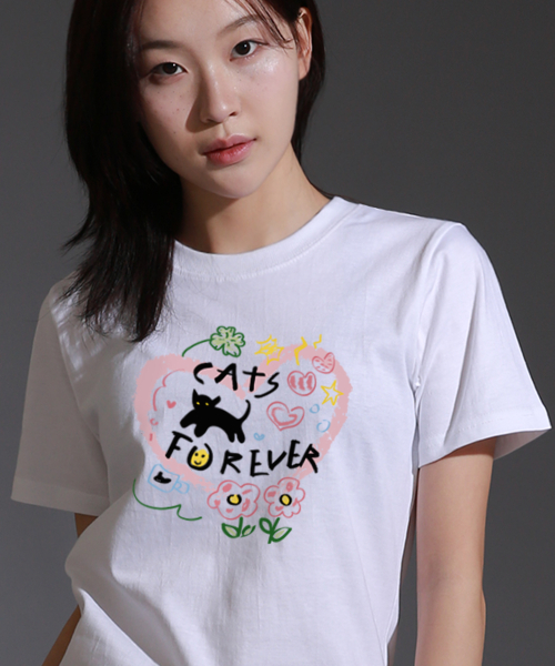 KR LTM Women Cats Forever Regular Short Sleeve T-Shirt