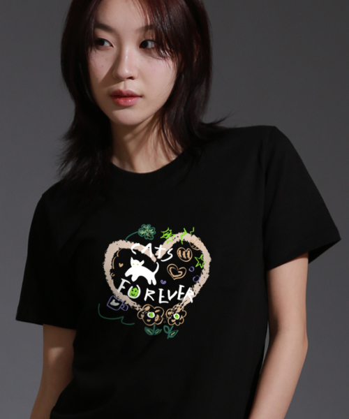 KR LTM Women Cats Forever Regular Short Sleeve T-Shirt