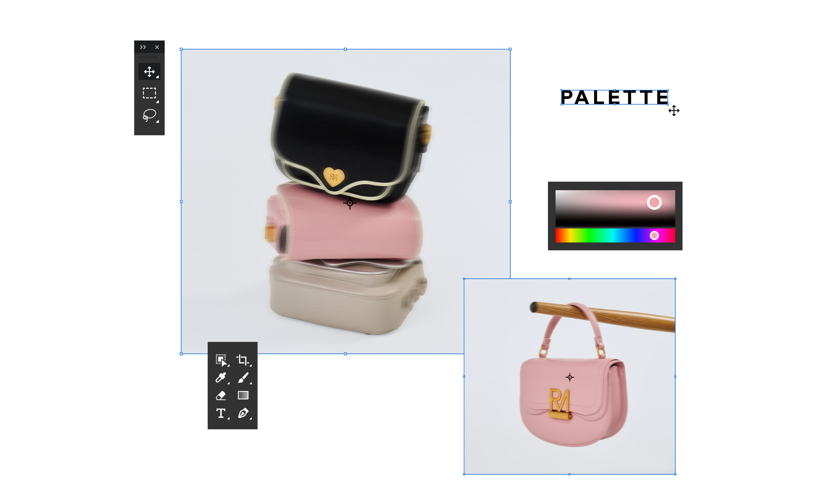 Ella X ROBINMAY 春夏系列，桃心蔓蔓斜背包。