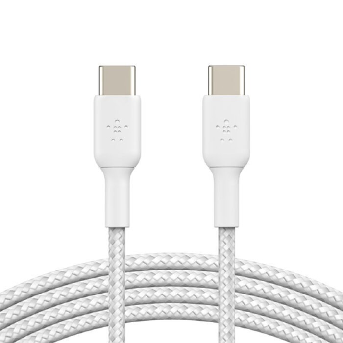 Belkin BRAIDED USB-C 至USB-C 編織充電線纜 (2m/2件裝/白色)