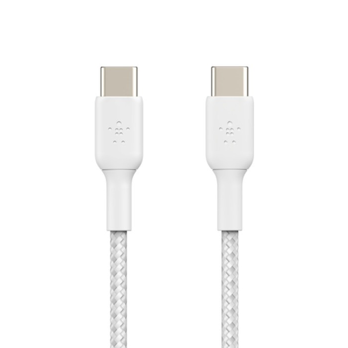 Belkin BRAIDED USB-C 至USB-C 編織充電線纜 (2m/2件裝/白色)