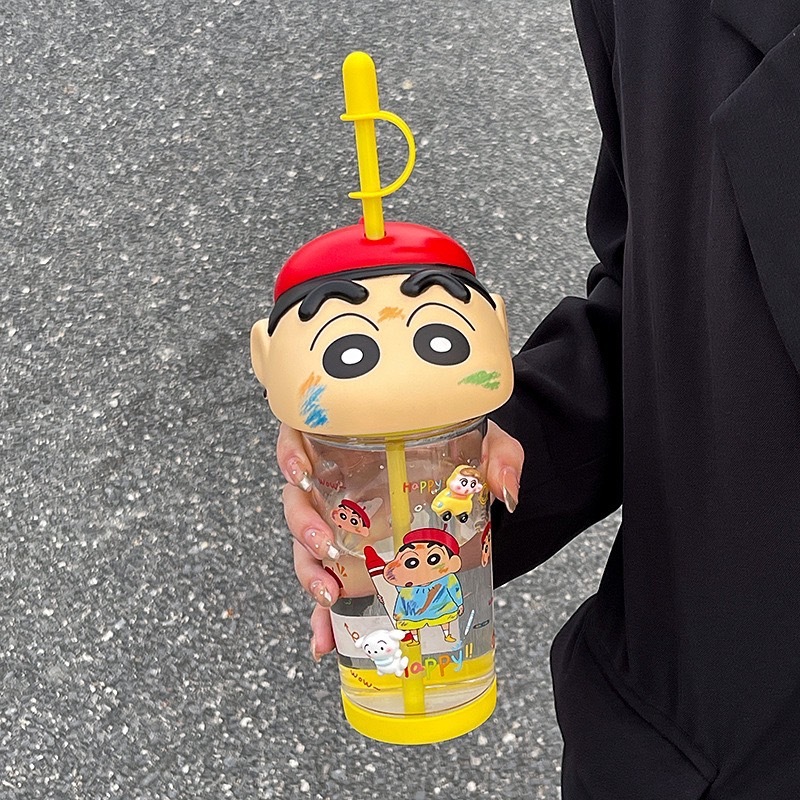 #預購 BJY STORE 蠟筆小新大頭款水杯 塑膠杯500ML