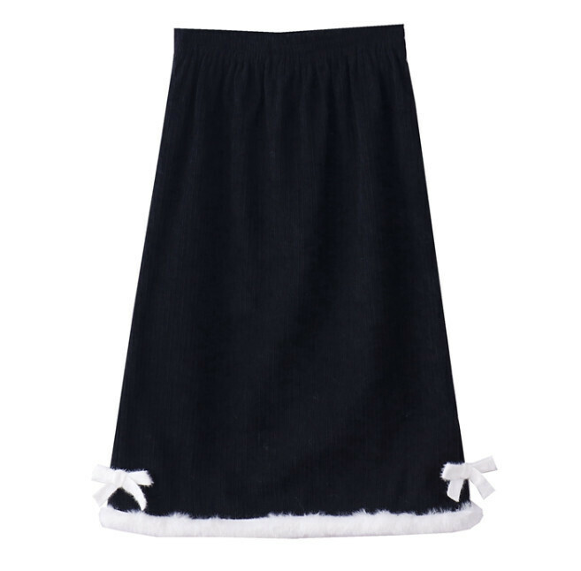 Hot Selling Thickened Elastic Waist Skirt [Versatile Black] [Size-L] (Please contact customer service to confirm the delivery size after placing the order)
