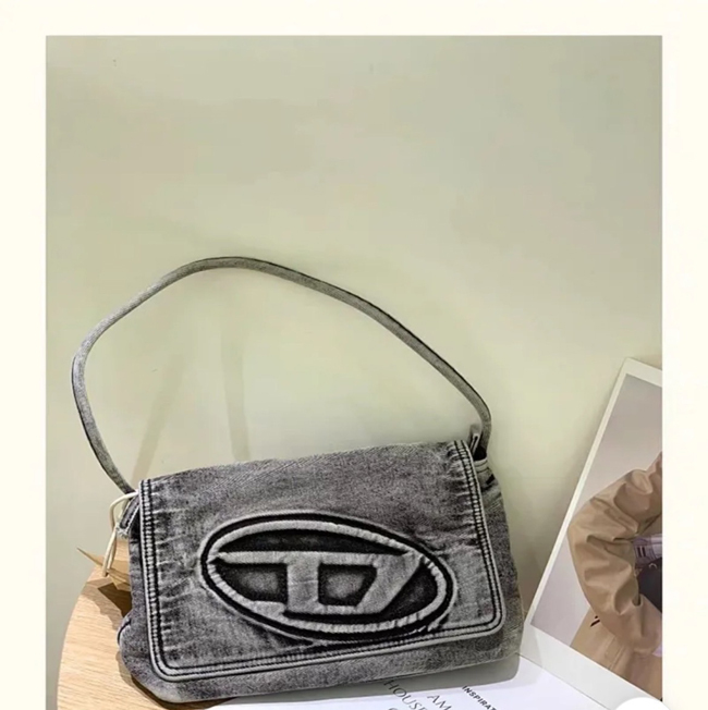 手工牛仔軟布料包包-兩色實拍