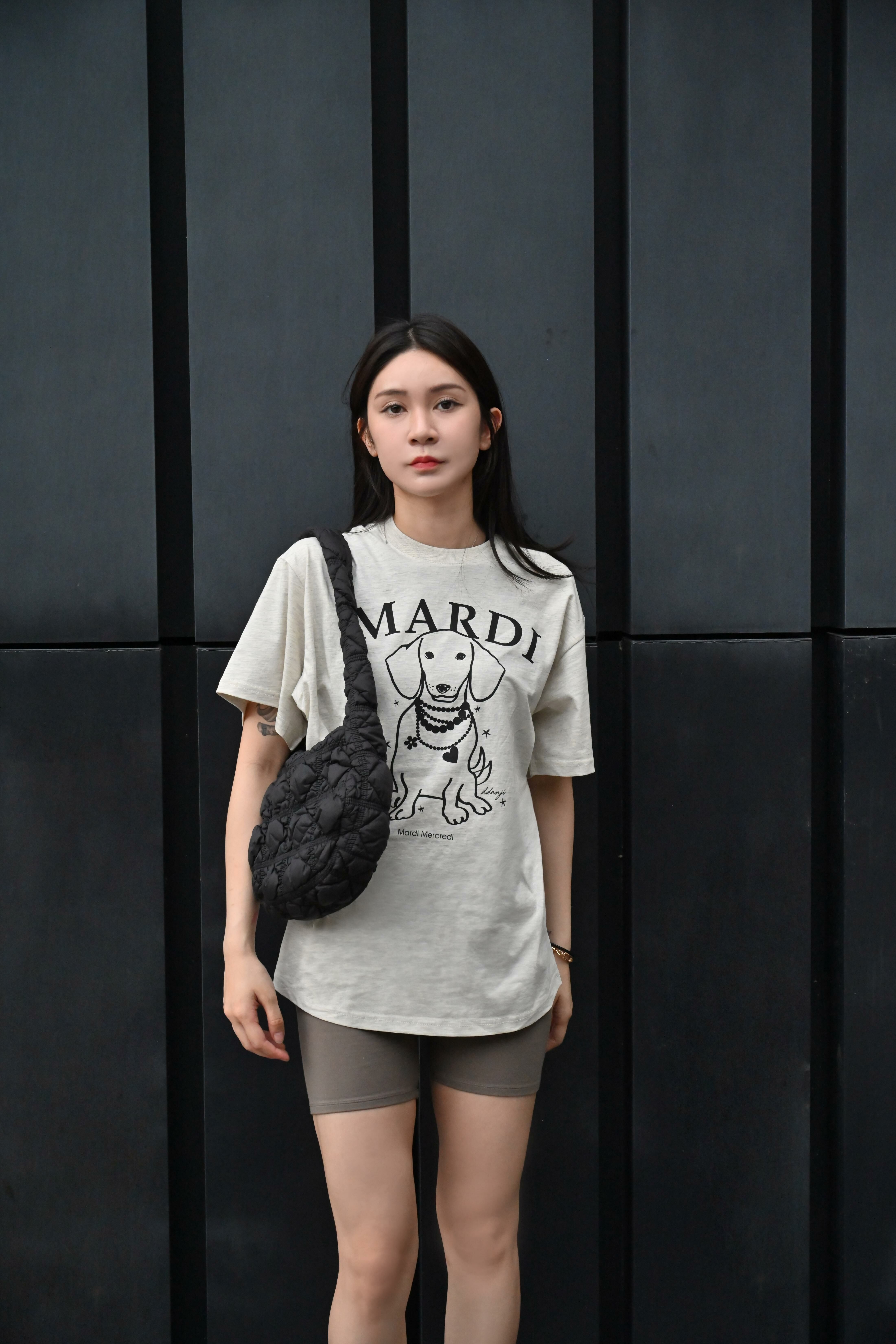 【零碼】MARDI 24新款 珍珠項鍊 臘腸狗TEE 3色 MAJDT