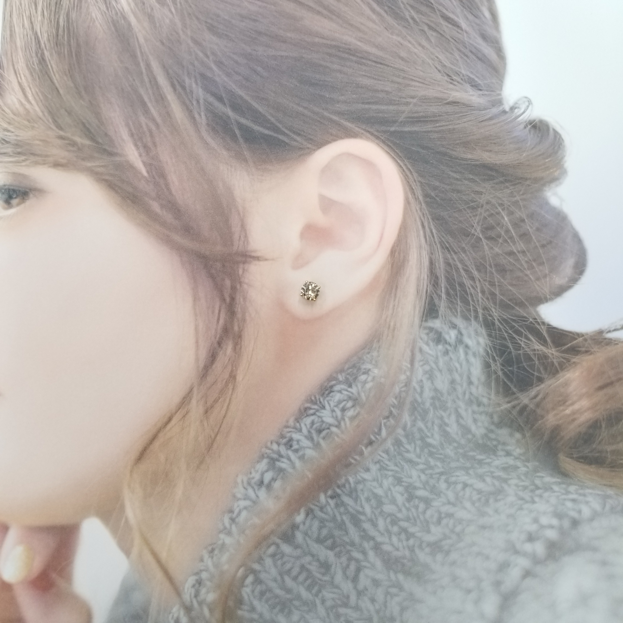 全新18K玫瑰金【主石1卡54份咖啡色彩鑽】耳環