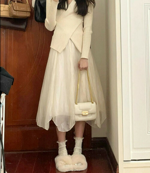 Hot Selling Mesh Skirt [Apricot] [One Size Fits All] (please contact customer service to confirm the delivery size after placing the order)