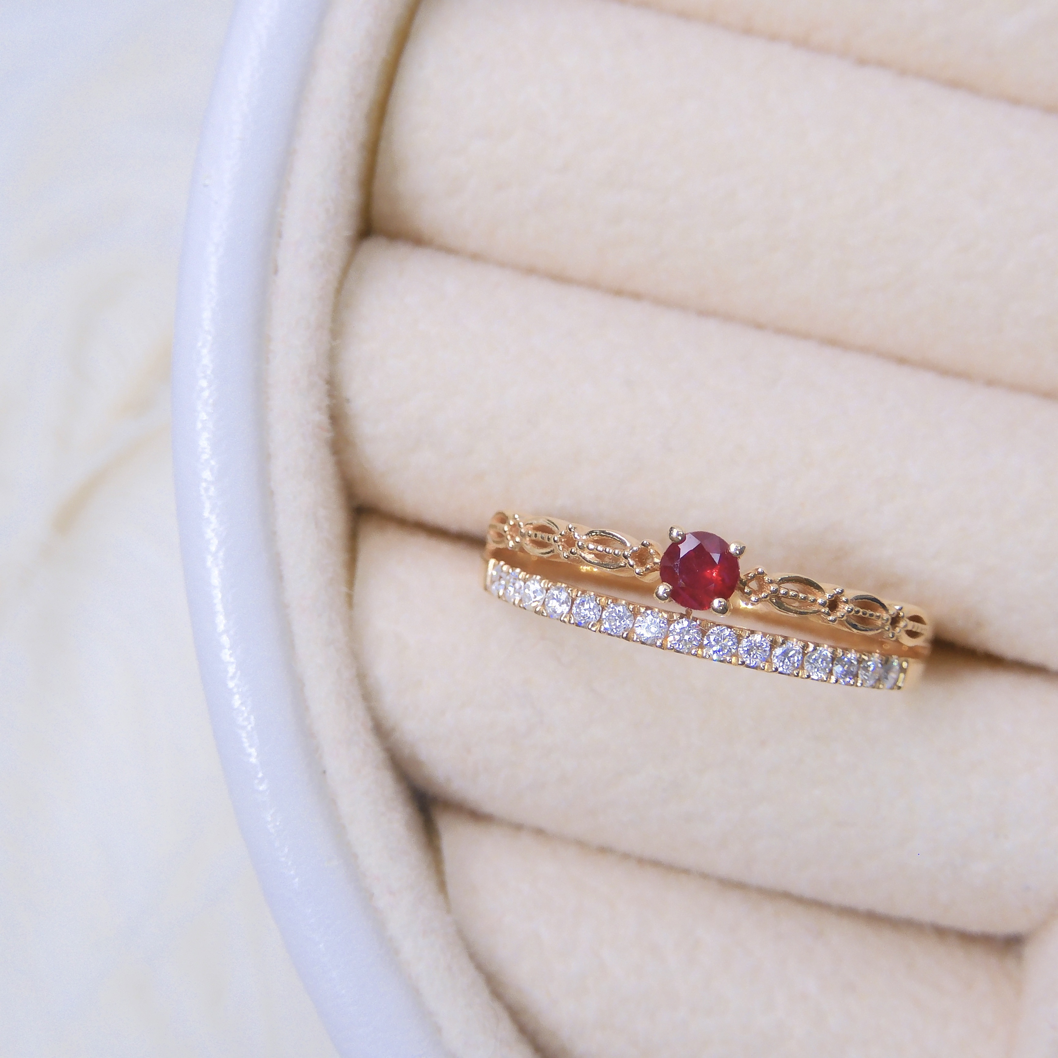 18K金 0.11ct 紅寶石戒指