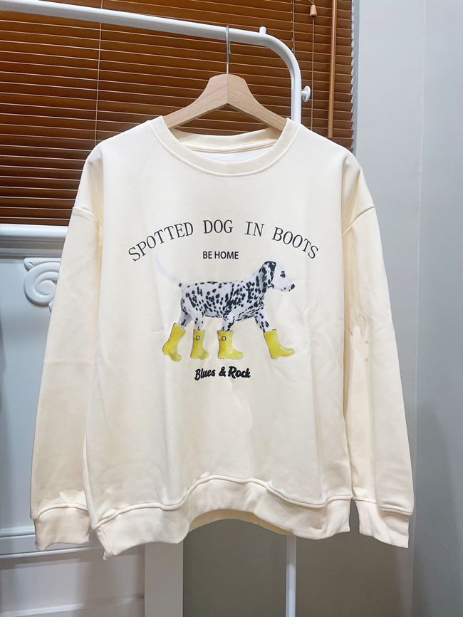 可愛大麥町穿鞋鞋大學T-(現貨寶藍1)