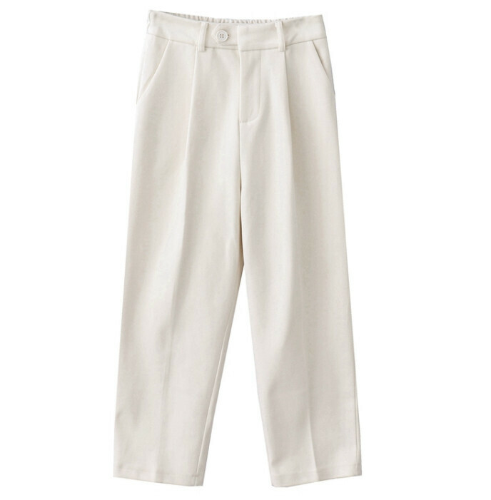 Hot selling woolen nine-point pants [white apricot] [S-M] (please contact customer service to confirm the delivery size after placing the order)