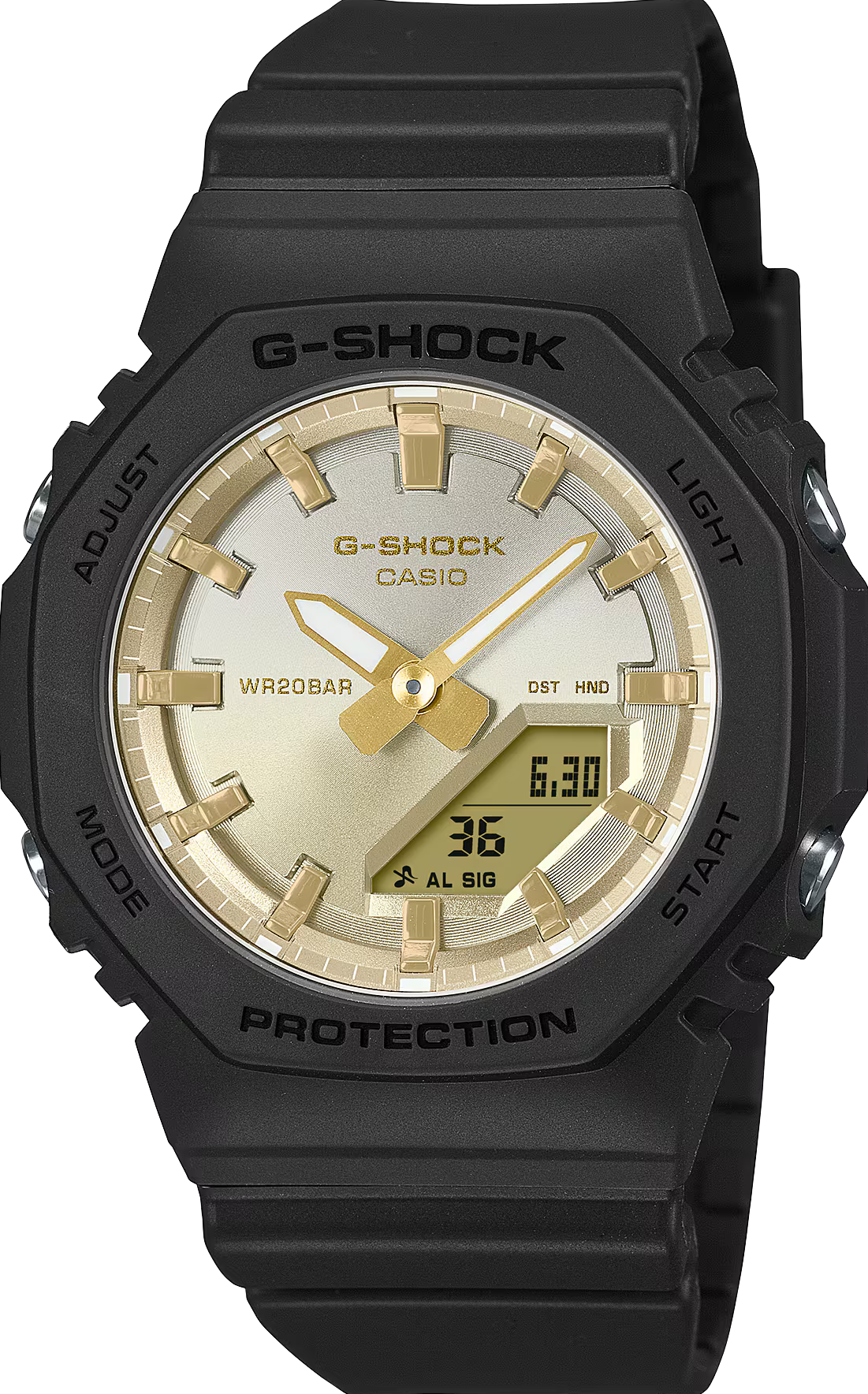 萬年鐘錶 - G-SHOCK  日落時刻閃亮面盤精緻八角電子錶 GMA-P2100SG-1A 錶徑 : 40.2mm