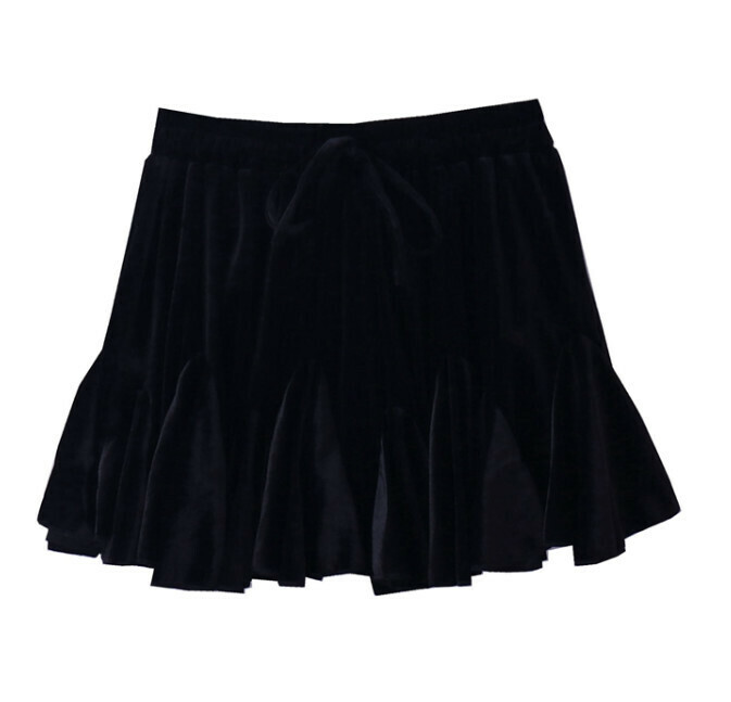 Hot Selling Gold Velvet Skirt [Versatile Black] [One Size Fits All]