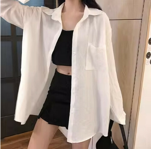 熱賣薄款襯衫【白色】【M-XL碼】（下單後請聯絡客服確認發貨尺碼）