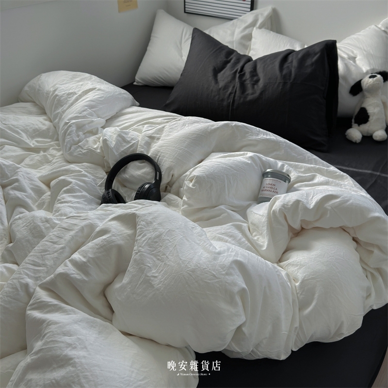 【oscuro色系】Dark x Snow黑白拼接床包組