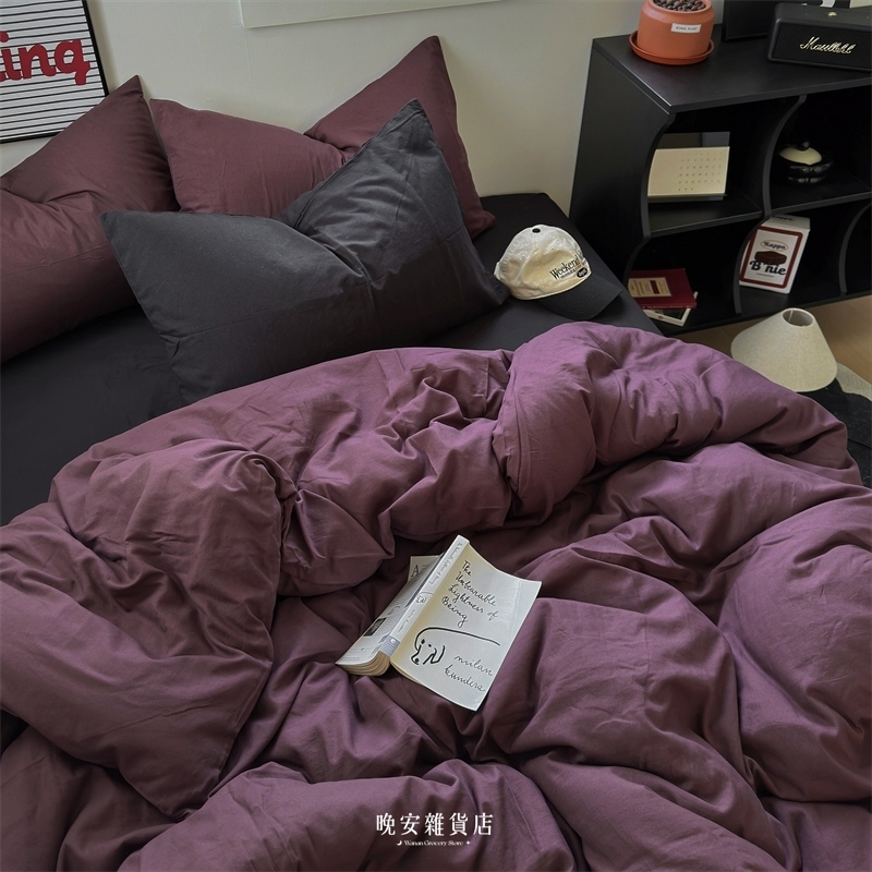 【oscuro色系】Dark x Violet黑紫拼接床包組