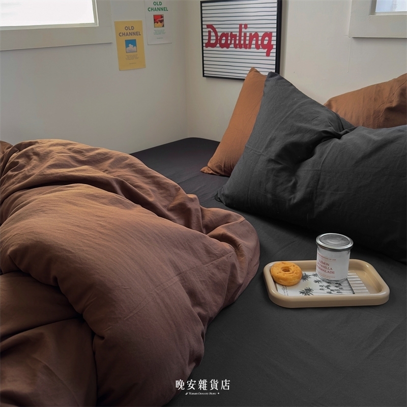 【oscuro色系】Dark x Cocoa黑咖拼接床包組