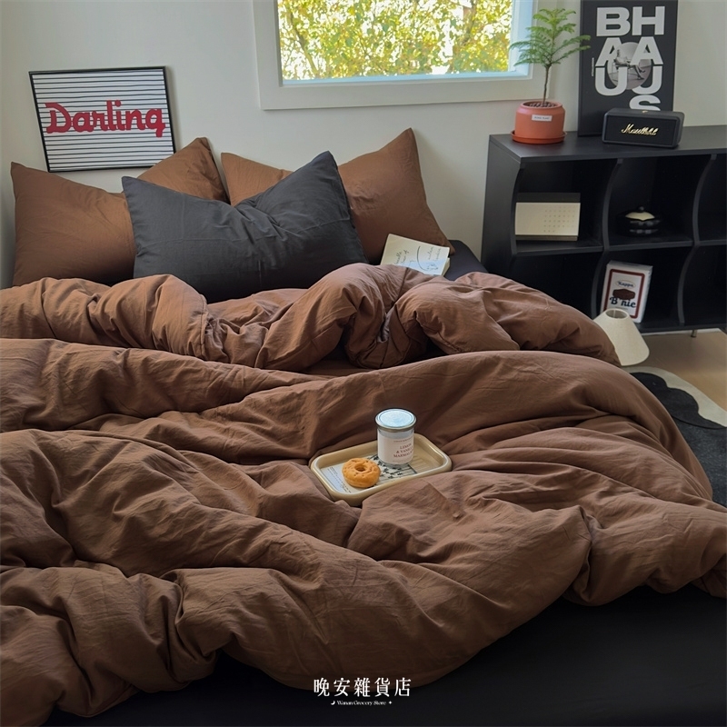 【oscuro色系】Dark x Cocoa黑咖拼接床包組